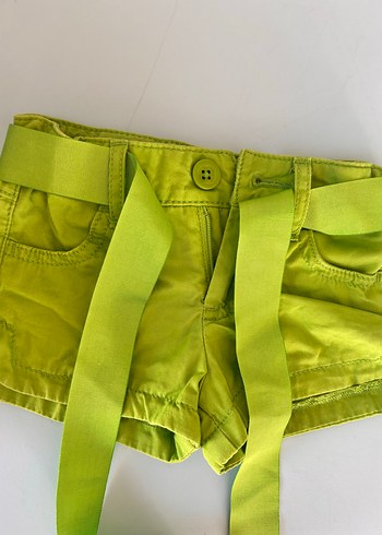 Kız çocuk Yeşil Kemerli Mini Şort - Görsel 5