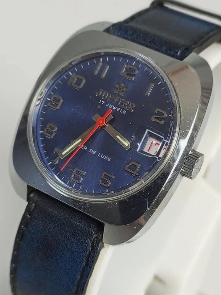 Koleksiyonluk Jupiter Super De Luxe 17 Jewels Kurmalı Kol Saati - Görsel 4