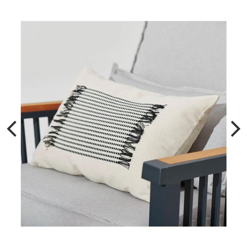 Mudo kırlent Beyaz İşlemeli Modern Dekoratif iç  yastığı ile. - Görsel 2