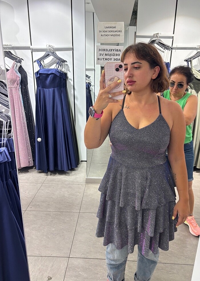 mini elbise parilti simli - Görsel 2