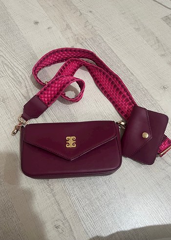 Bordo Deri Tokalı Kadın Çanta - Görsel 3