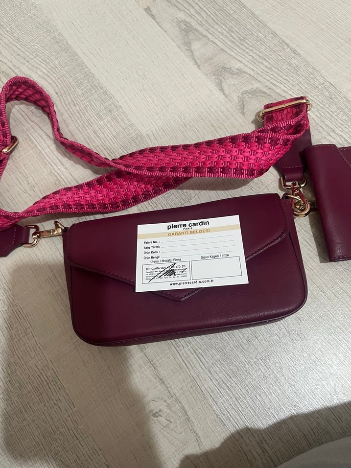 Bordo Deri Tokalı Kadın Çanta - Görsel 2