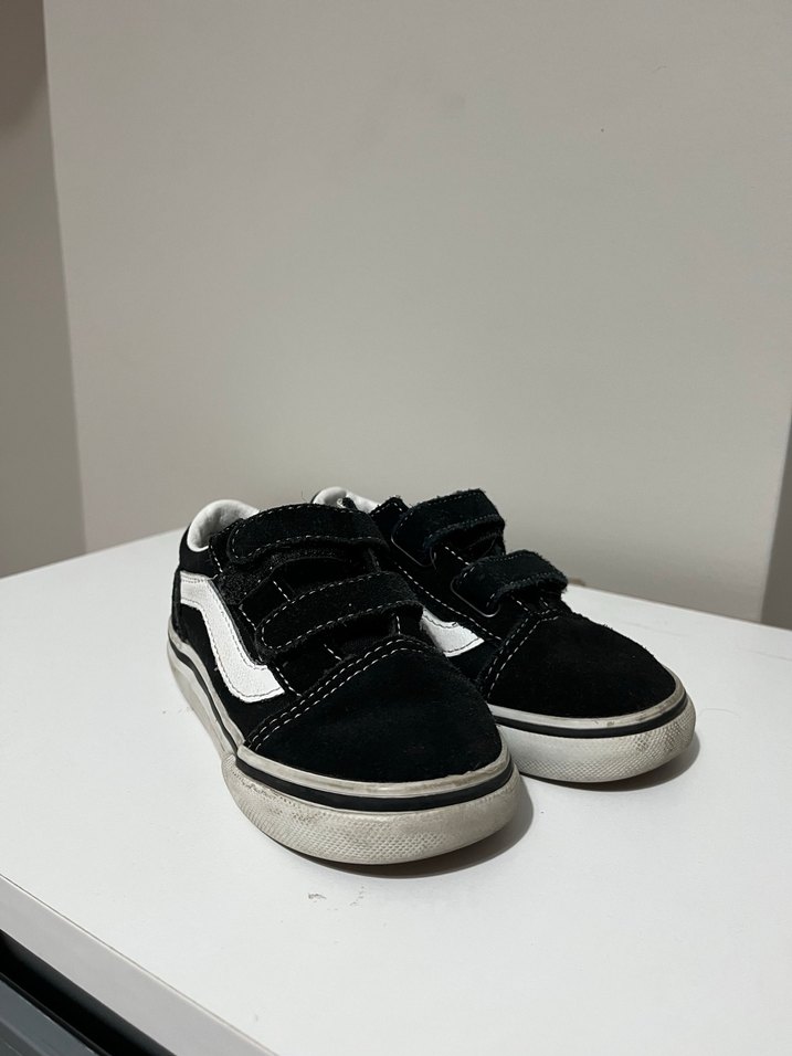 Siyah Erkek Çocuk Sneakers, Cırt Cırtlı, Rock Punk - Görsel 3
