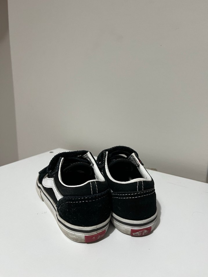 Siyah Erkek Çocuk Sneakers, Cırt Cırtlı, Rock Punk - Görsel 4