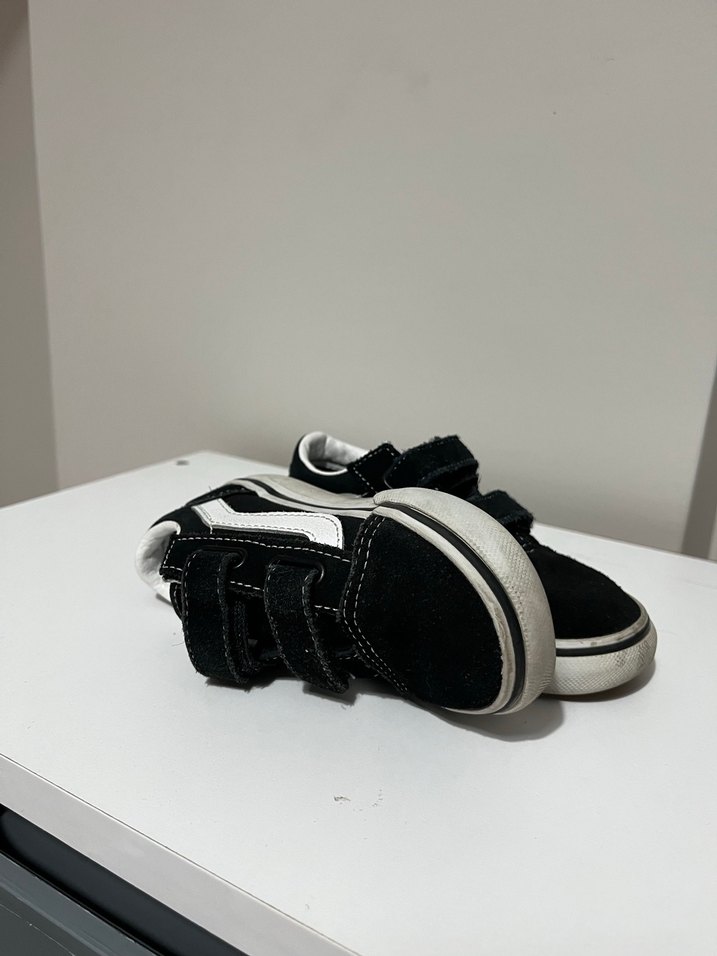 Siyah Erkek Çocuk Sneakers, Cırt Cırtlı, Rock Punk - Görsel 2