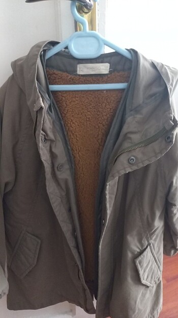 6 Yaş Beden haki Renk Mango çiftli hem mont hem yağmurluk