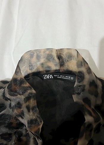 Zara Zara Leopar Desenli Kadın Bluz