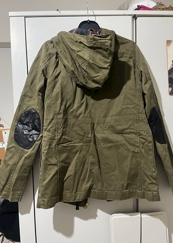 Düğmeli Haki Deri Kadın Ceket - Görsel 2