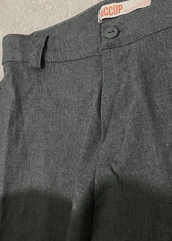 Gri Keten Kadın Kumaş Pantolon - Görsel 3