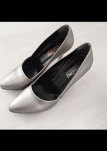 Diger Gri Rugan Stiletto Kadın Ayakkabı