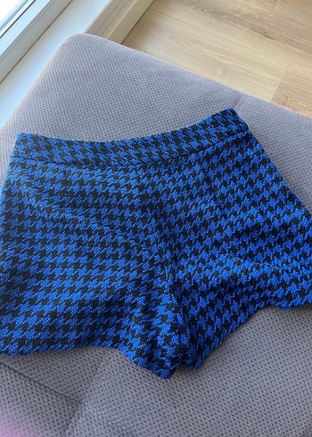 Mavi Pilili Ekose Mini Etek - Görsel 4