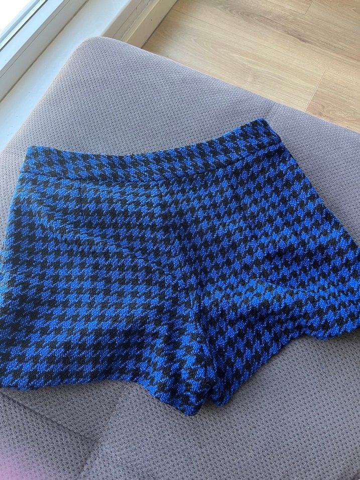 Mavi Pilili Ekose Mini Etek - Görsel 4