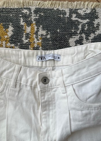 Zara Zara Beyaz Kadın Geniş Kesim Jean