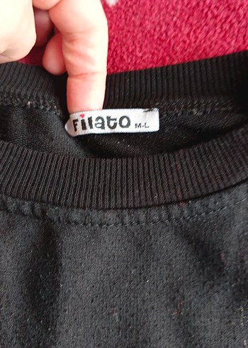 l Beden Siyah Baskılı Kadın crop Sweatshirt