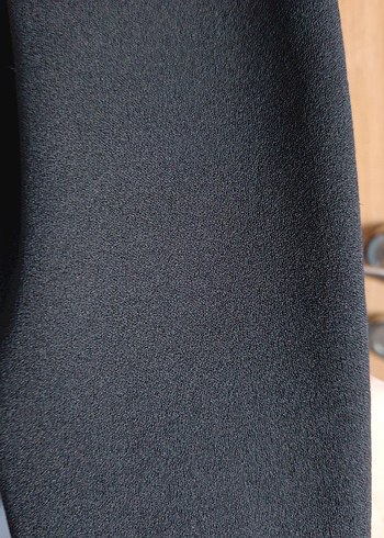 Kadın Siyah lastik bel Geniş Kesim Kumaş Pantolon - Görsel 3