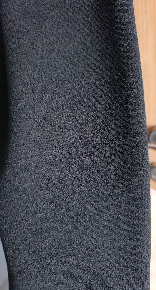 Kadın Siyah lastik bel Geniş Kesim Kumaş Pantolon - Görsel 3