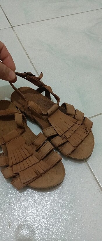 28 Beden kahverengi Renk Sandalet kız cocuk