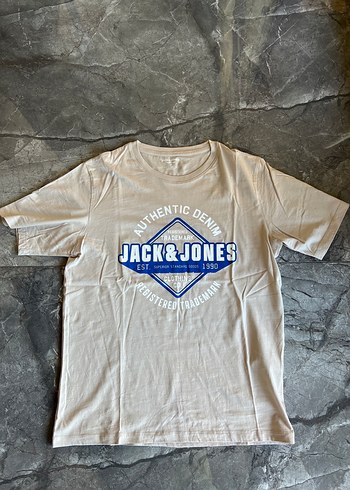 Jack & Jones Bej Baskılı Erkek Tişört - Görsel 3
