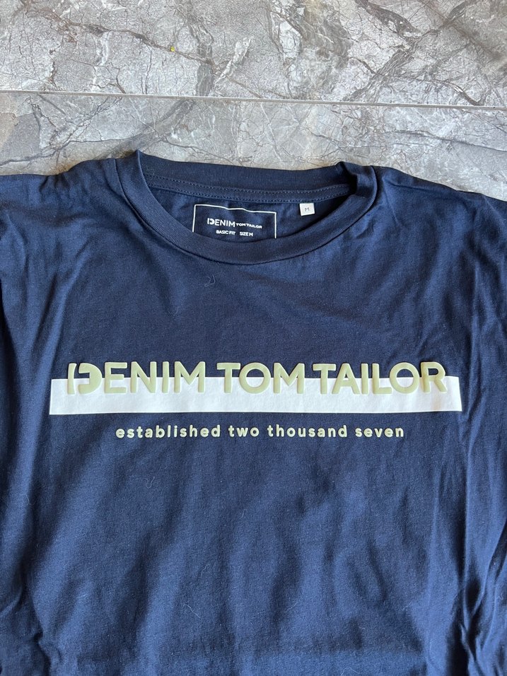 Lacivert Denim Tom Tailor Baskılı Erkek Tişört - Görsel 5