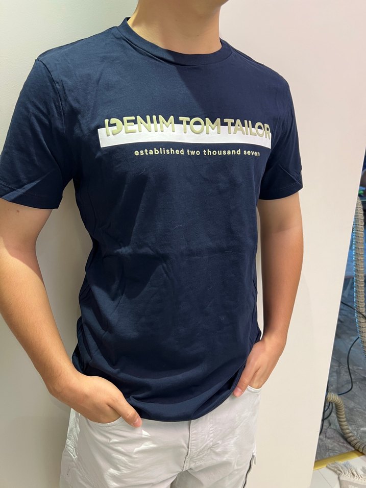 Lacivert Denim Tom Tailor Baskılı Erkek Tişört - Görsel 2