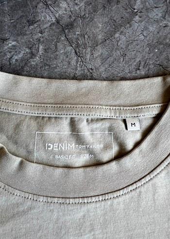 Bej Erkek Kısa Kollu Pamuklu Tişört - Görsel 3