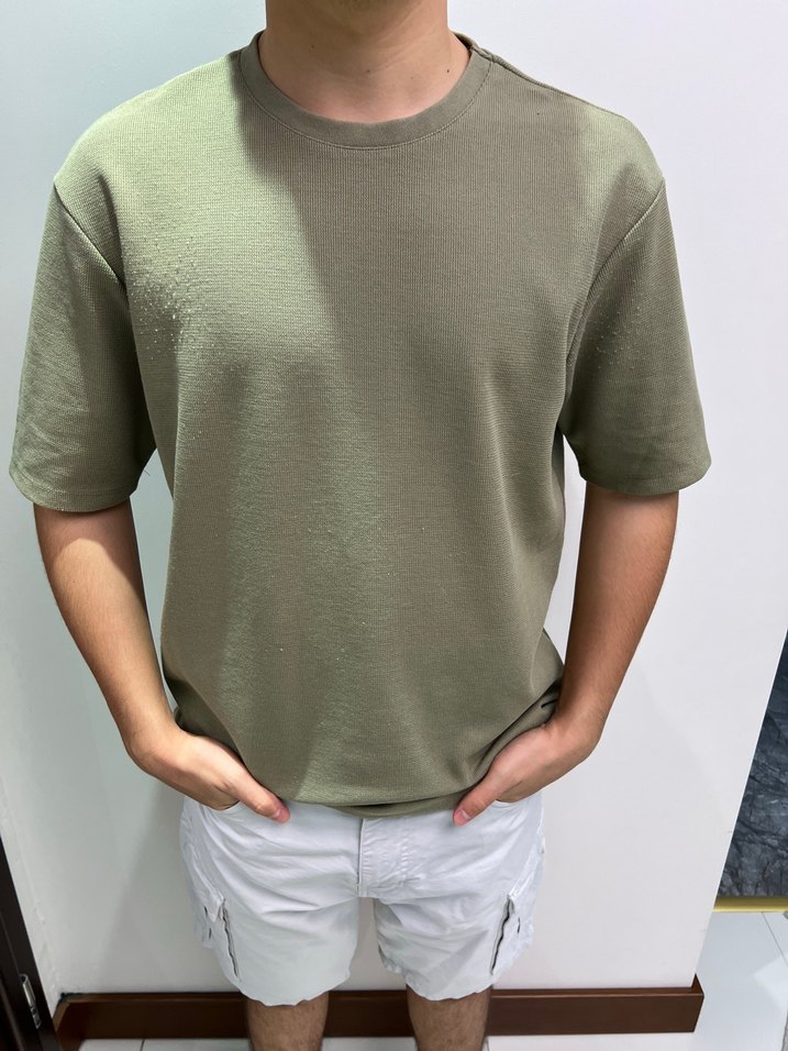 LCW Erkek Gri Kısa Kollu Salaş Tişört - Görsel 2