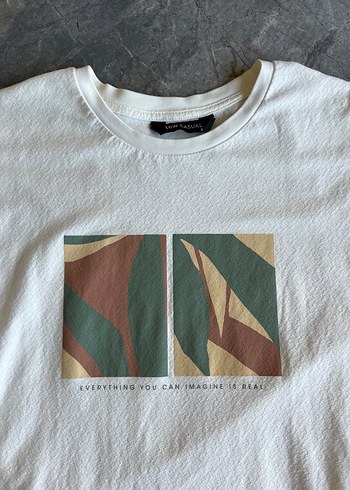 LCW Beyaz Baskılı Pamuklu Erkek Tişört - Görsel 3