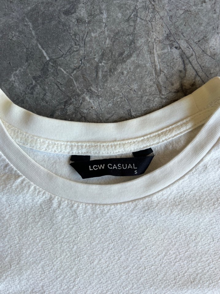 LCW Beyaz Baskılı Pamuklu Erkek Tişört - Görsel 4