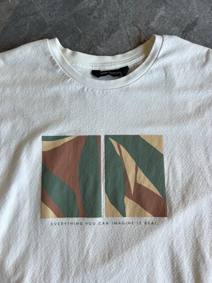 LCW Beyaz Baskılı Pamuklu Erkek Tişört - Görsel 3