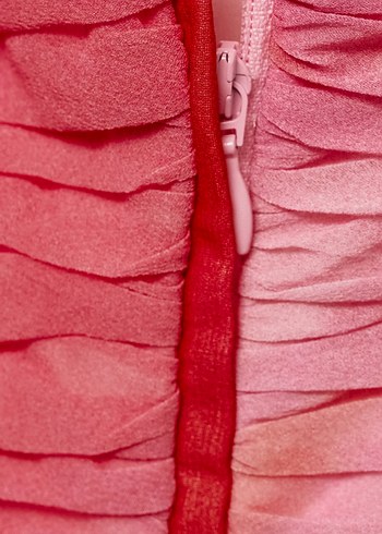 MANGO Pembe Drapeli Straplez Ust - Görsel 3