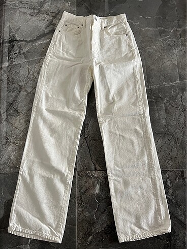 Zara wide leg jean beyaz