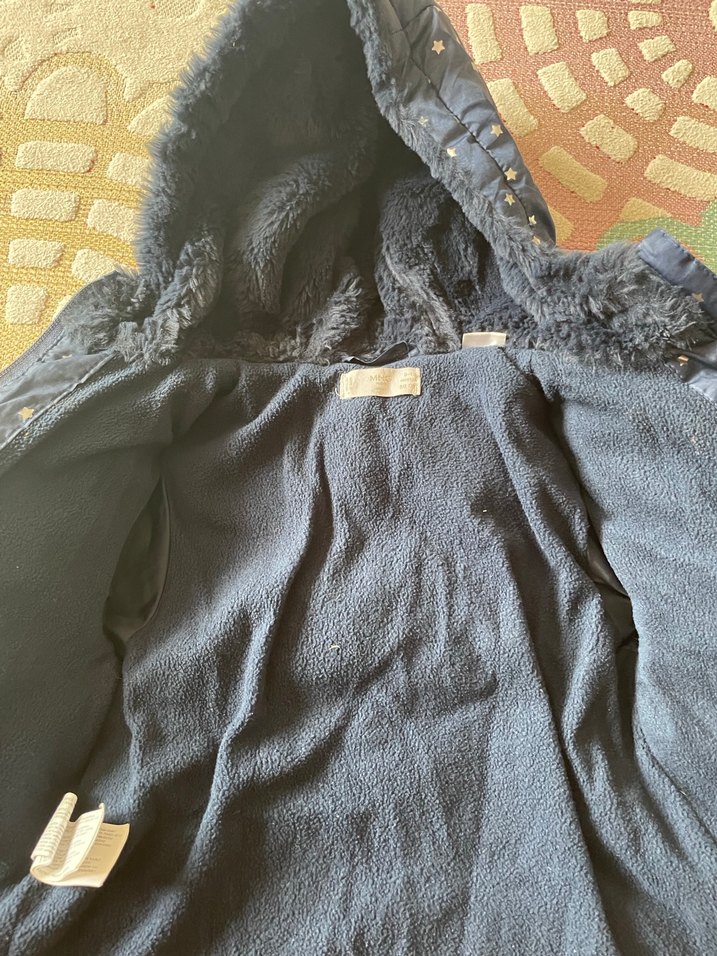 Kürklü Kapüşonlu Çocuk Lacivert Mont - Görsel 4