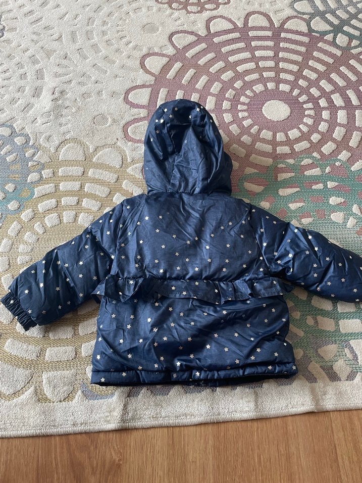 Kürklü Kapüşonlu Çocuk Lacivert Mont - Görsel 5