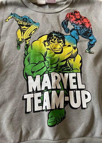 LC Waikiki Marvel Baskılı Gri Erkek Sweatshirt