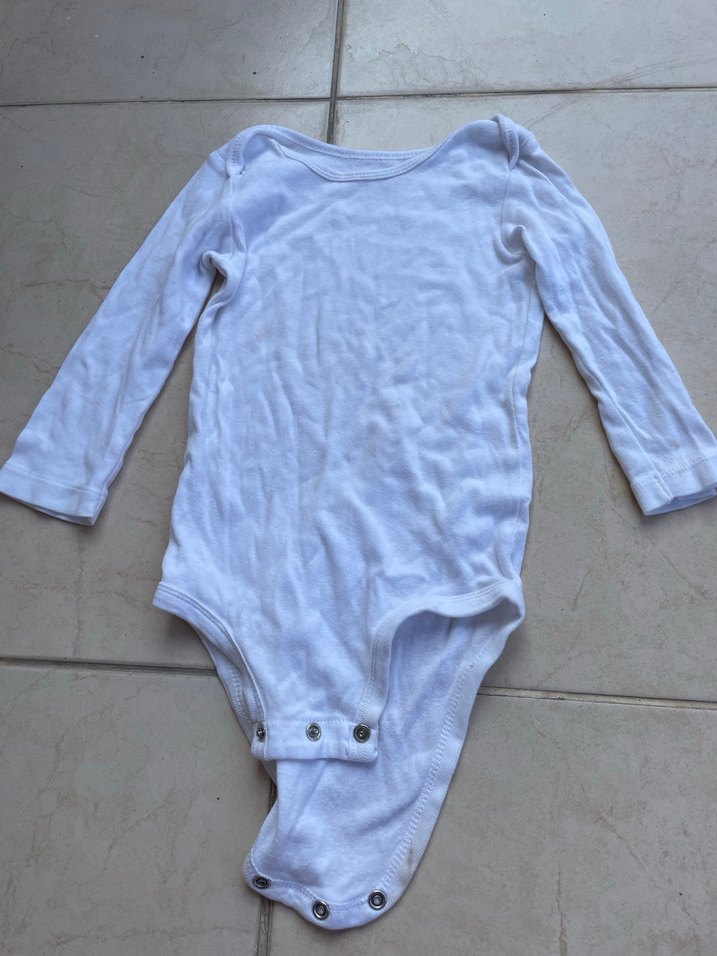 Uzun Kollu Beyaz Pamuklu Bebek Body - Görsel 4