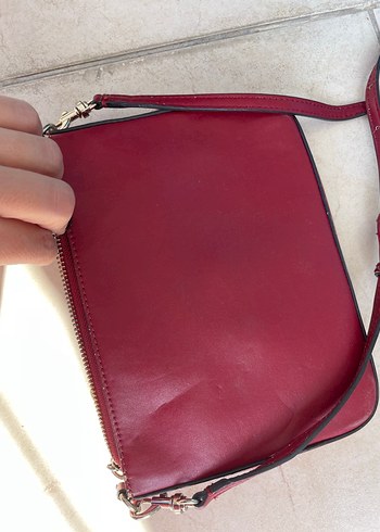 Kırmızı Deri Nakışlı Kadın Çanta - Görsel 6