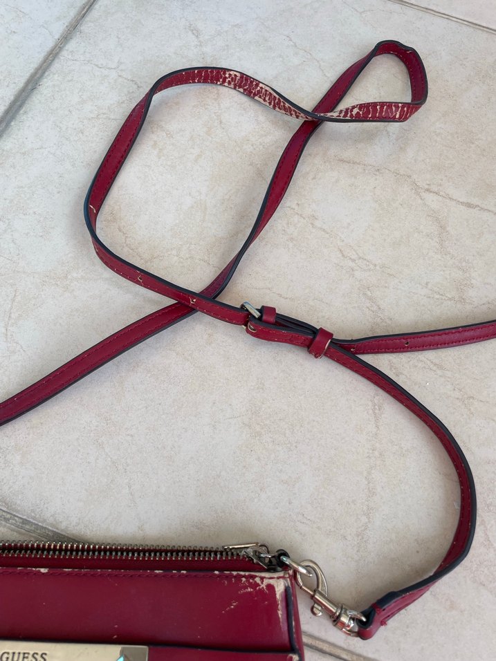 Kırmızı Deri Nakışlı Kadın Çanta - Görsel 3