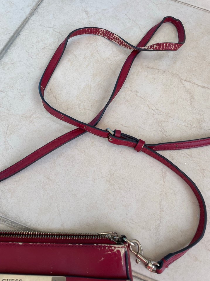 Kırmızı Deri Nakışlı Kadın Çanta - Görsel 4