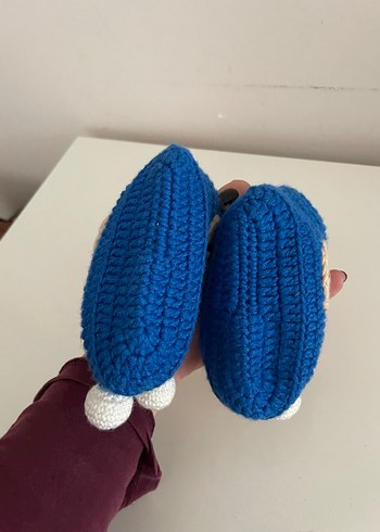 Mavi Örgü Kız Bebek Patik - Görsel 3