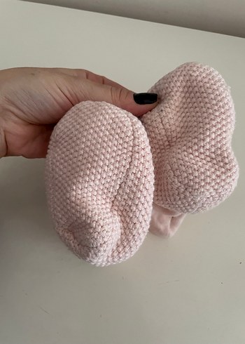 Kız Çocuk Pembe Örgü Sıcak Ev Terliği - Görsel 2