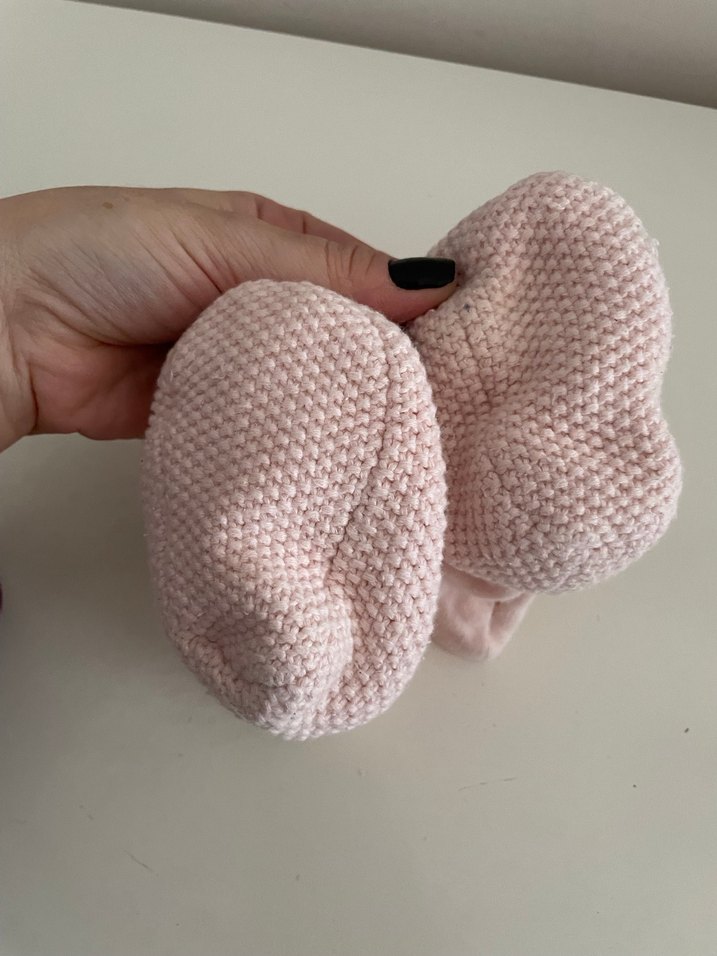 Kız Çocuk Pembe Örgü Sıcak Ev Terliği - Görsel 2