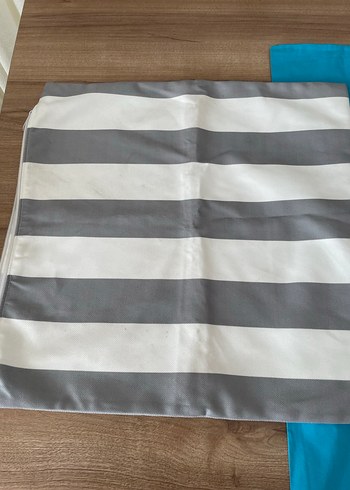 Mavi ve Gri Çizgili Yastık Kılıfları - Görsel 2