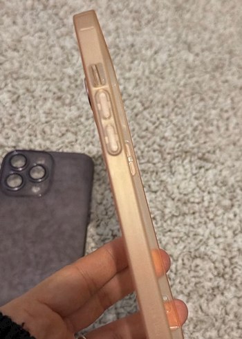 İPhone 15Promax Şeffaf Siyah ve Bej Telefon Kılıfı - Görsel 3