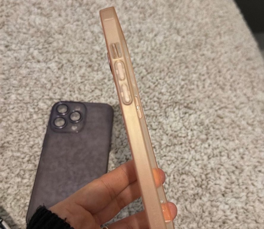 İPhone 15Promax Şeffaf Siyah ve Bej Telefon Kılıfı - Görsel 3