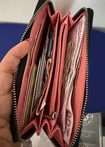 Pull&Bear Siyah Deri Fermuarlı Kadın Cüzdan - Görsel 4