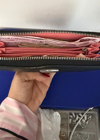 Pull&Bear Siyah Deri Fermuarlı Kadın Cüzdan - Görsel 2