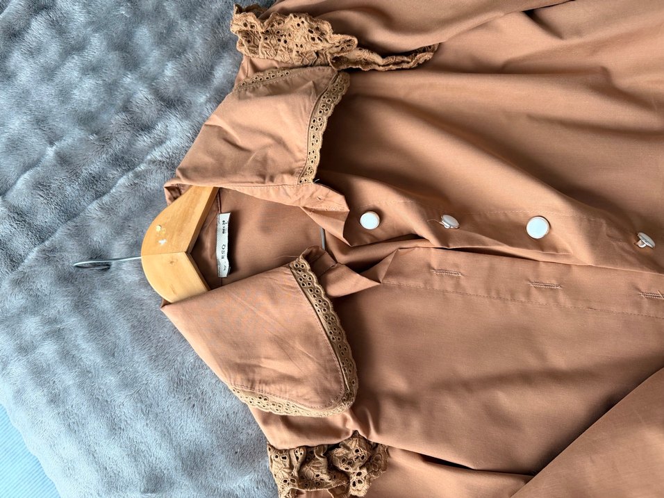 Bej Düğmeli Bohem Vintage Kadın Gömlek - Görsel 3