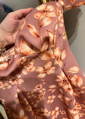 ASOS Pudra Çiçek Desenli Uzun Bohem Elbise - Görsel 4