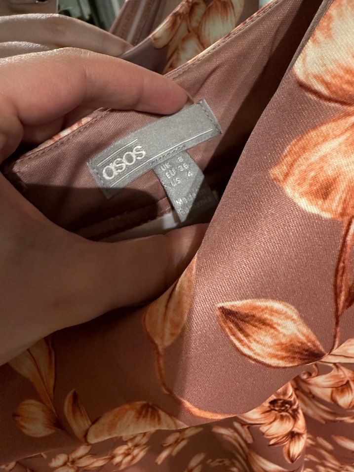 ASOS Pudra Çiçek Desenli Uzun Bohem Elbise - Görsel 3