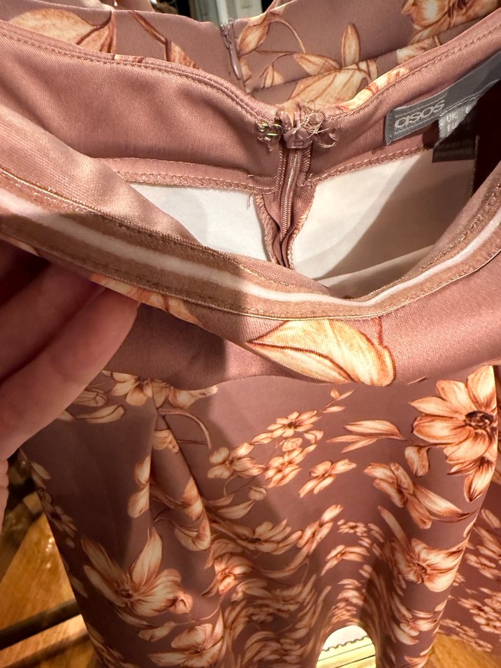 ASOS Pudra Çiçek Desenli Uzun Bohem Elbise - Görsel 2